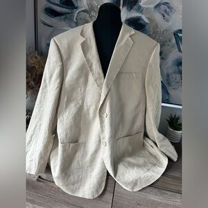 Men's Cream Linen Blazer - Lightweight Casual Suit Jacket